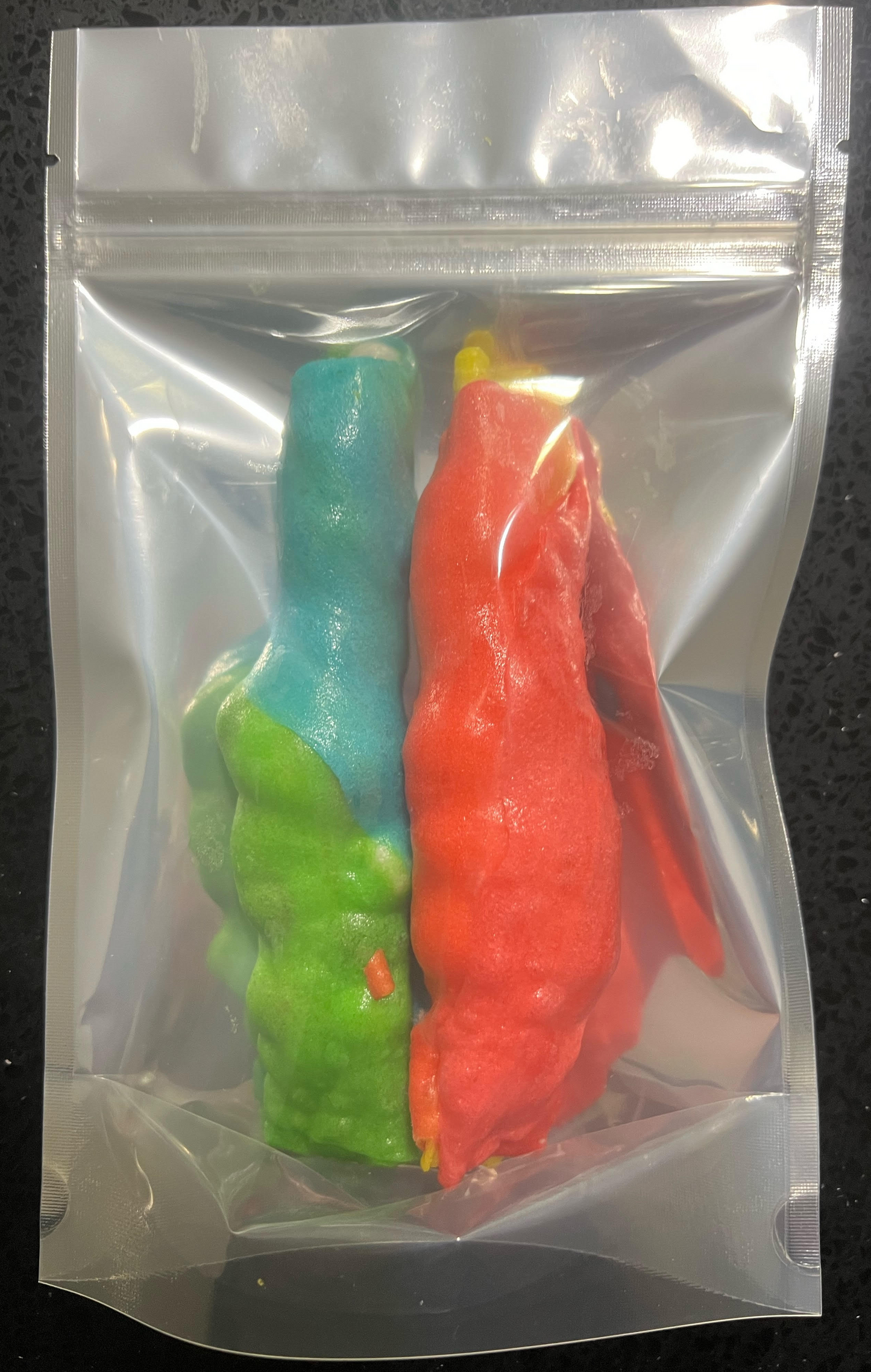 Freeze dried Fruit Roll-up & Skittles